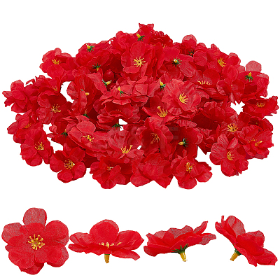 100Pcs Cloth Artificial Flower Head AJEW-GF0013-17A-1