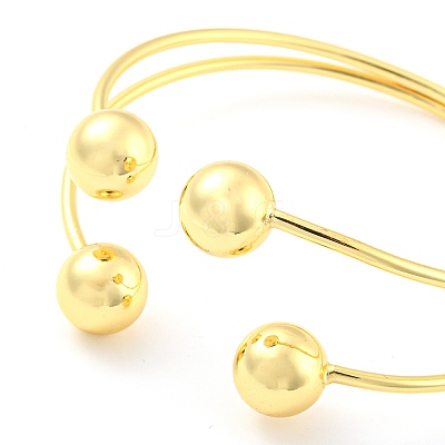 Rack Plating Brass Double Layer Cuff Bangles BJEW-H326-01G-1