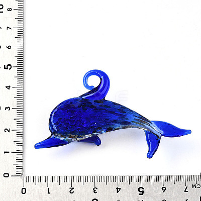 Handmade Silver Foil Lampwork Big Pendants LAMP-T023-13B-1