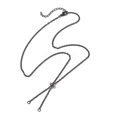2MM 304 Stainless Steel Cable Chain Slider Necklace Making AJEW-JB01501-1