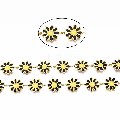 304 Stainless Steel & Enamel Link Chains CHS-Q004-001A-NF-1
