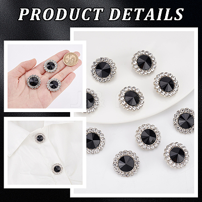 16Pcs Alloy Rhinestone Shank Buttons BUTT-GA0001-19B-1