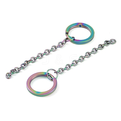 Ion Plating(IP) 304 Stainless Steel Split Key Ring Clasps X1-STAS-L226-009A-M-1