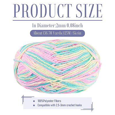 Polyester Fibers Knitting Yarn DIY-TADJ0002-005F-1