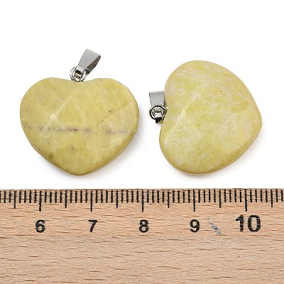 Natural Yellow Mustard Jasper Pendants G-A281-02P-02-1