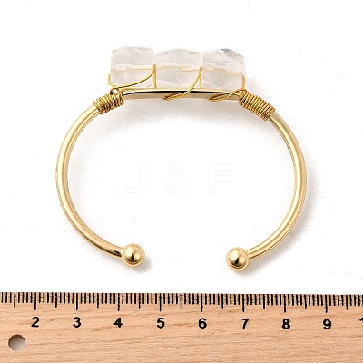 Natural Quartz Crystal Beads Cuff Bangles for Women BJEW-Q035-01G-08-1