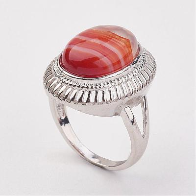 Natural & Synthetic Mixed Stone Finger Rings RJEW-P122-M-1