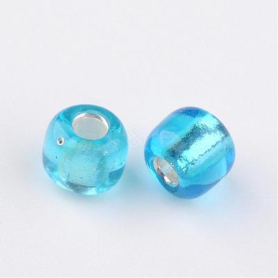 6/0 Round Silver Lined Round Hole Glass Seed Beads X-SEED-A005-4mm-23B-1