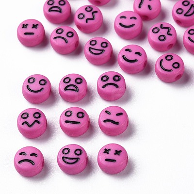 Opaque Camellia Acrylic Beads X-MACR-N008-42-C07-1