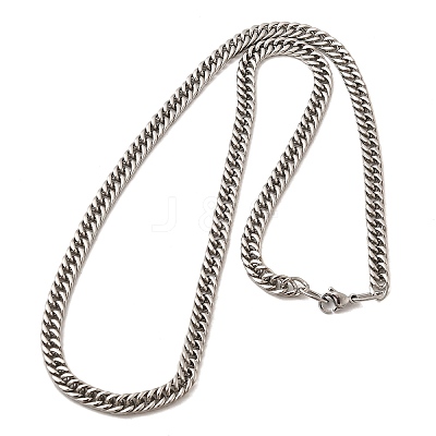 5.5MM 304 Stainless Steel Cuban Link Chain Necklaces for Men NJEW-B134-08A-P-1