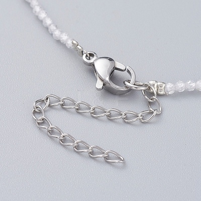 Cubic Zirconia Beaded Necklaces NJEW-JN02618-04-1