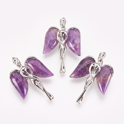 Natural Amethyst Pendants X-KK-G346-02D-1