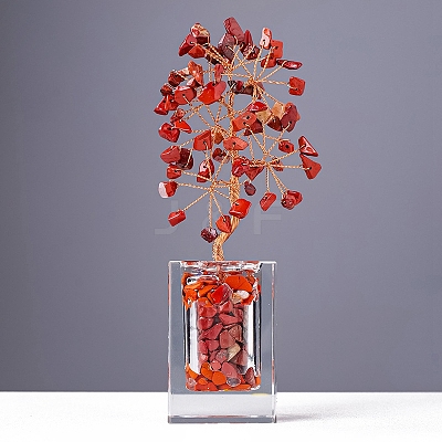 Natural Red Jasper Chips Money Tree Display Decorations PW-WG1CBB9-05-1