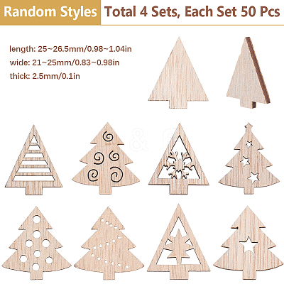 4Sets Wood Pendant Decorations WOOD-SC0001-90A-1