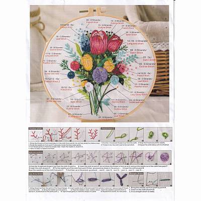 DIY Bouquet Pattern Embroidery Kit DIY-O021-16-1