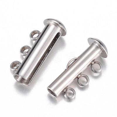 Tarnish Resistant 304 Stainless Steel Slide Lock Clasps STAS-G071-50P-1