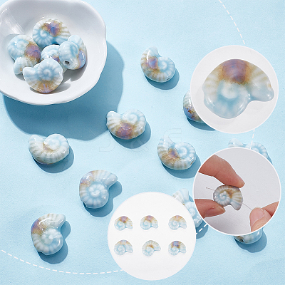 2 Sets Handmade Porcelain Beads for DIY Bracelet Accessories PORC-SP0001-27-1