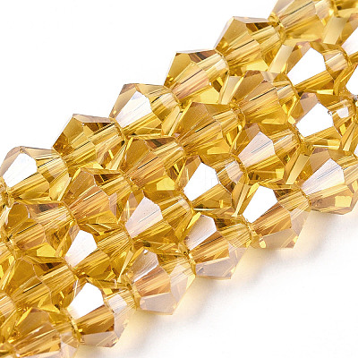 Electroplate Glass Beads Strands EGLA-Q118-6mm-A08-1