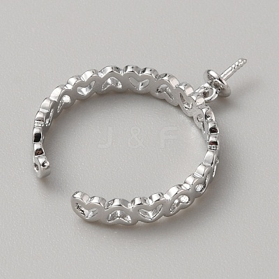 Brass Heart Wrap Open Cuff Ring Findings KK-WH0031-48P-1