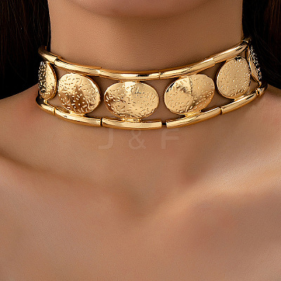 Alloy Oval Hollow Choker Necklaces for Women WGA6DF3-01-1