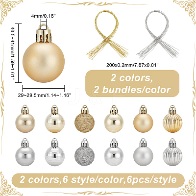 2 Sets 2 Colors Plastic Ball Hanging Pendant Decorations DIY-GA0005-40A-1