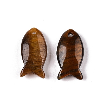 Natural Tiger Eye Pendants G-N342-106H-1