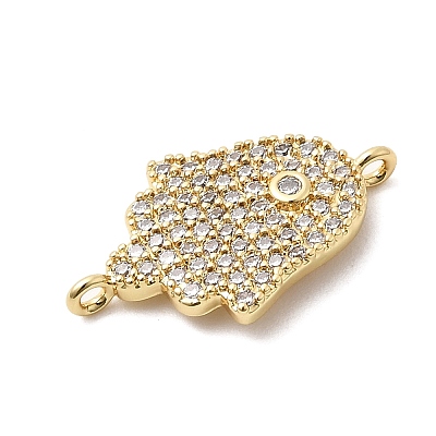 Religion Brass Micro Pave Cubic Zirconia Connector Charms KK-H529-01A-G02-1
