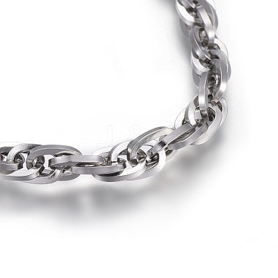 Tarnish Resistant 304 Stainless Steel Rope Chain Bracelets BJEW-L637-14-P-1