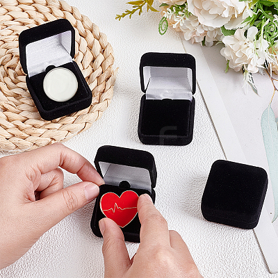 Plastic Cover with Velvet Brooch Packing Boxes VBOX-WH0012-08C-1