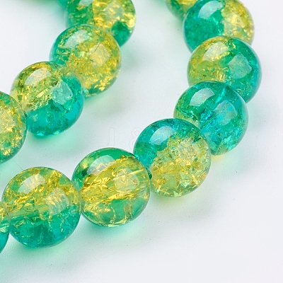 Spray Painted Crackle Glass Beads Strands CCG-Q002-10mm-07-1