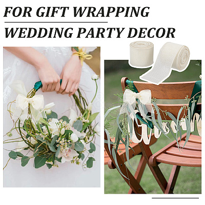 10 Yards Burlap Ribbons SRIB-WH0026-11A-1
