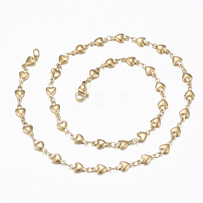 304 Stainless Steel Heart Link Chain Jewelry Sets X-SJEW-H103-A-01G-1