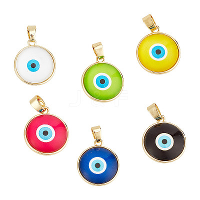 6Pcs 6 Colors Glass Pendants KK-DR0001-11-1