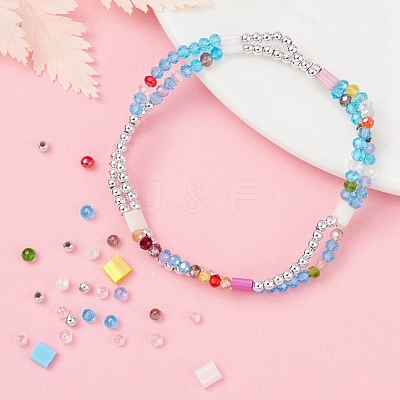 DIY Glass Beads Bracelet Making Kit DIY-YW0004-46-1
