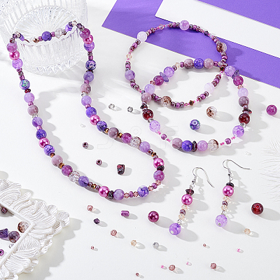 Imitate Austrian Crystal Bicone Glass & Mixed Glass Beads Findings Kits GLAA-GA0002-33-1