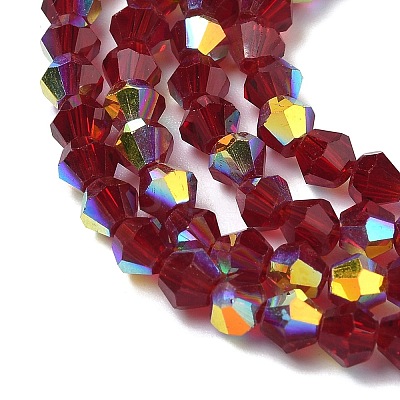 Electroplate Transparent Glass Beads Strands EGLA-K015-18D-1