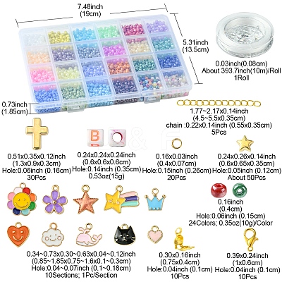 DIY Glass Seed Beads Bracelet Making Kits DIY-FS0007-18-1