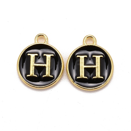 Golden Plated Alloy Charms LS-ENAM-S118-02H-1