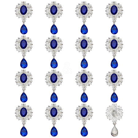 16Pcs Alloy Rhinestone Cabochons FIND-FG0004-26B-1