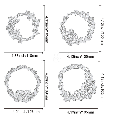 GLOBLELAND Carbon Steel Cutting Dies Stencils DIY-DM0001-46-1