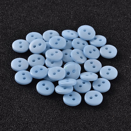2-Hole Flat Round Resin Sewing Buttons for Costume Design BUTT-E119-18L-17-1