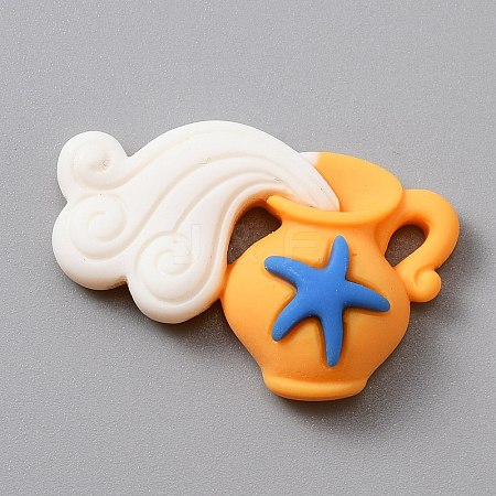 Ocean Theme Opaque Resin Cabochons LS-CRES-WH0010-023-1