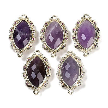 Natural Amethyst Faceted Horse Eye Links G-B126-02G-03-1