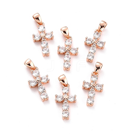 Brass Micro Pave Cubic Zirconia Pendant LS-ZIRC-P089-21RG-1