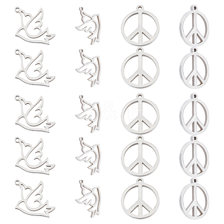 Unicraftale 28Pcs 2Style 201 Stainless Steel Pendants STAS-UN0035-30-1