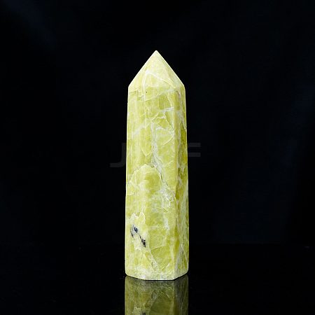 Natural Xiuyan Jade Pointed Prism Bar Home Display Decoration G-PW0007-101E-1