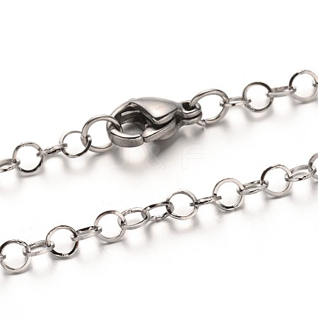 Tarnish Resistant 304 Stainless Steel Cable Chain Necklaces NJEW-N0046-02P-1