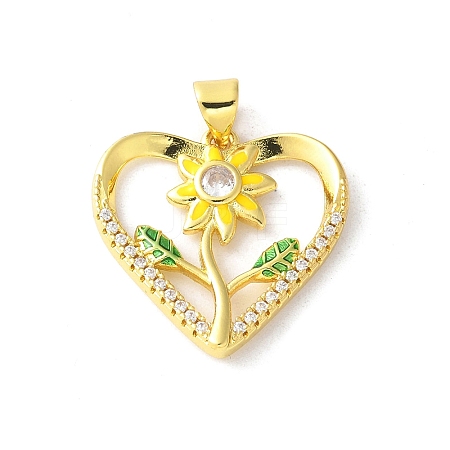Brass Micro Pave Cubic Zirconia Pendants KK-A252-36G-1