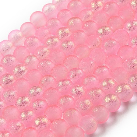 Spray Painted Glass Round Bead Strands DGLA-Q015-4mm-26-1