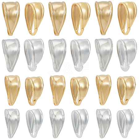 80Pcs 4 Style Brass Snap on Bails KK-BBC0011-76-1